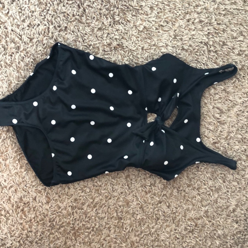 Albion black Dottie one piece cut out swimsuit